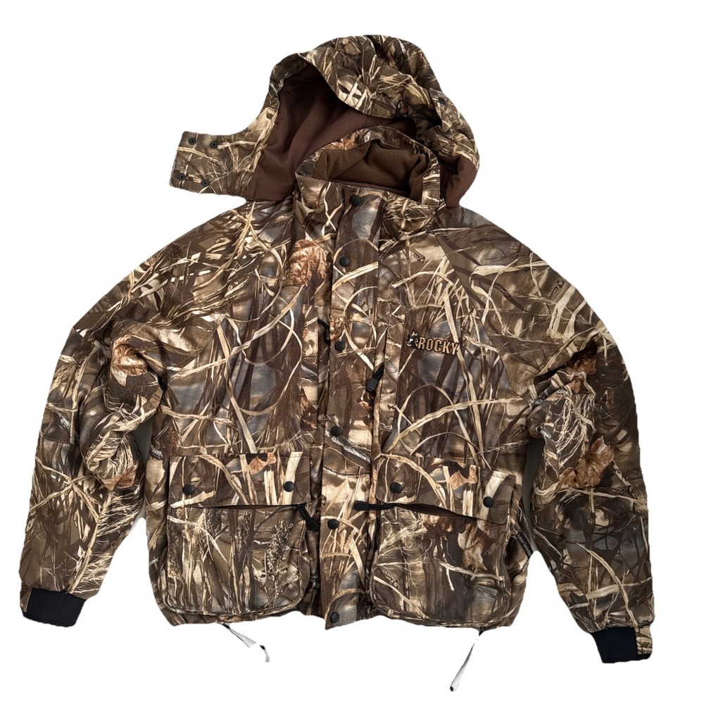 Rocky Brand Long Range Coat Camo Men's Xl Realtree Real Tree X-Large Hooded